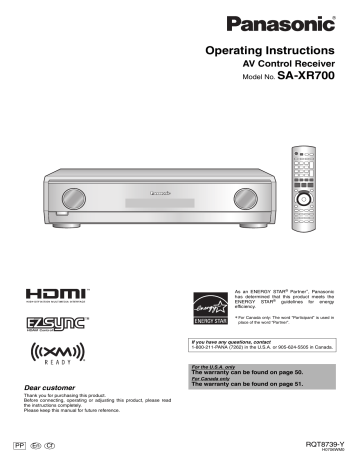 Panasonic SAXR700 Operating instructions Panasonic SAXR700 Operating instructions