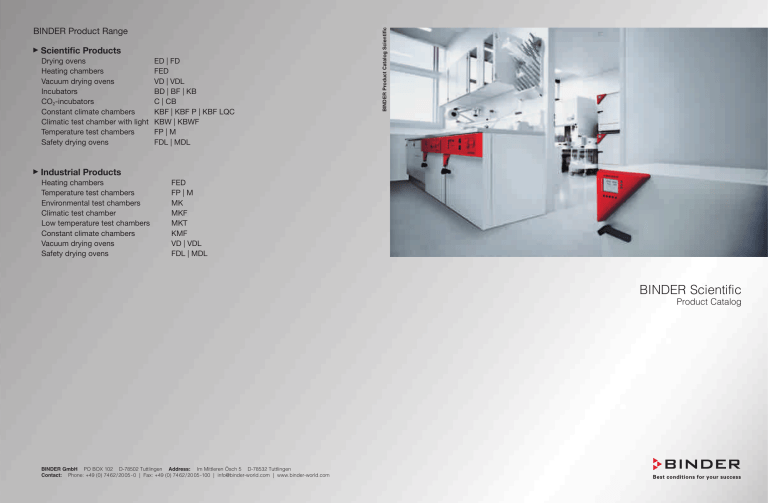 BINDER Scientific BINDER Scientific