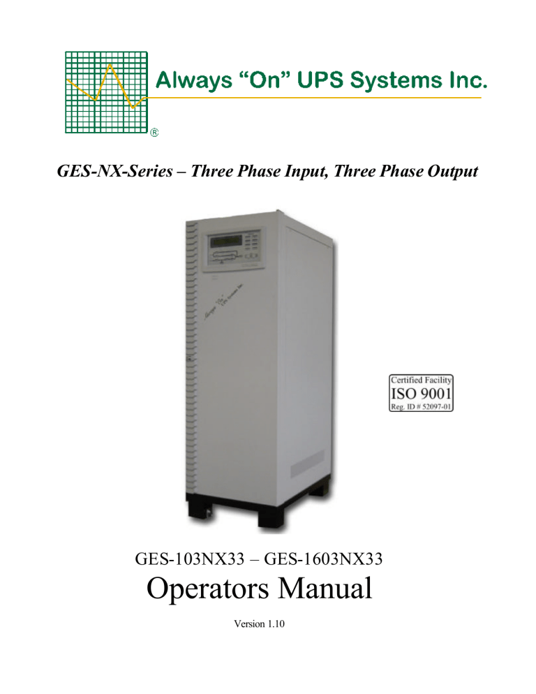 NX Series operators Manual version1_10 NX Series operators Manual version1_10