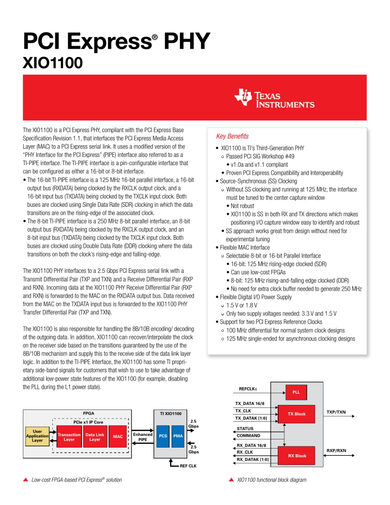 PCI Express PHY - Texas Instruments PCI Express PHY - Texas Instruments