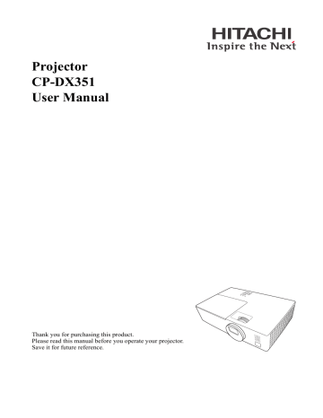 Hitachi CPDX351 Projector User manual | Manualzz