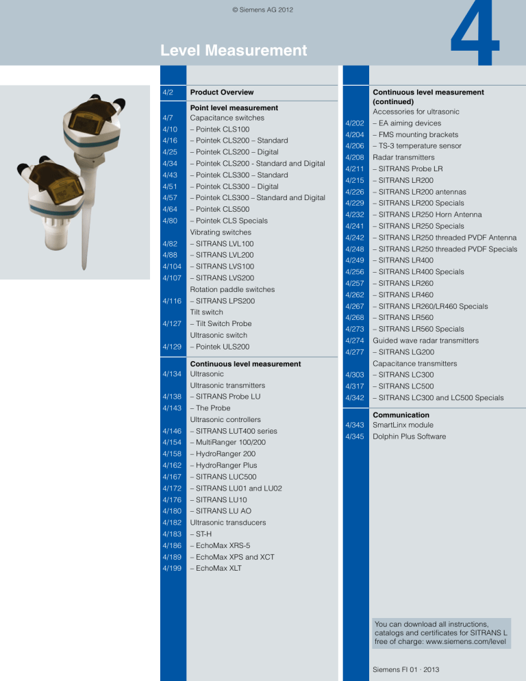 Level Measurement Level Measurement