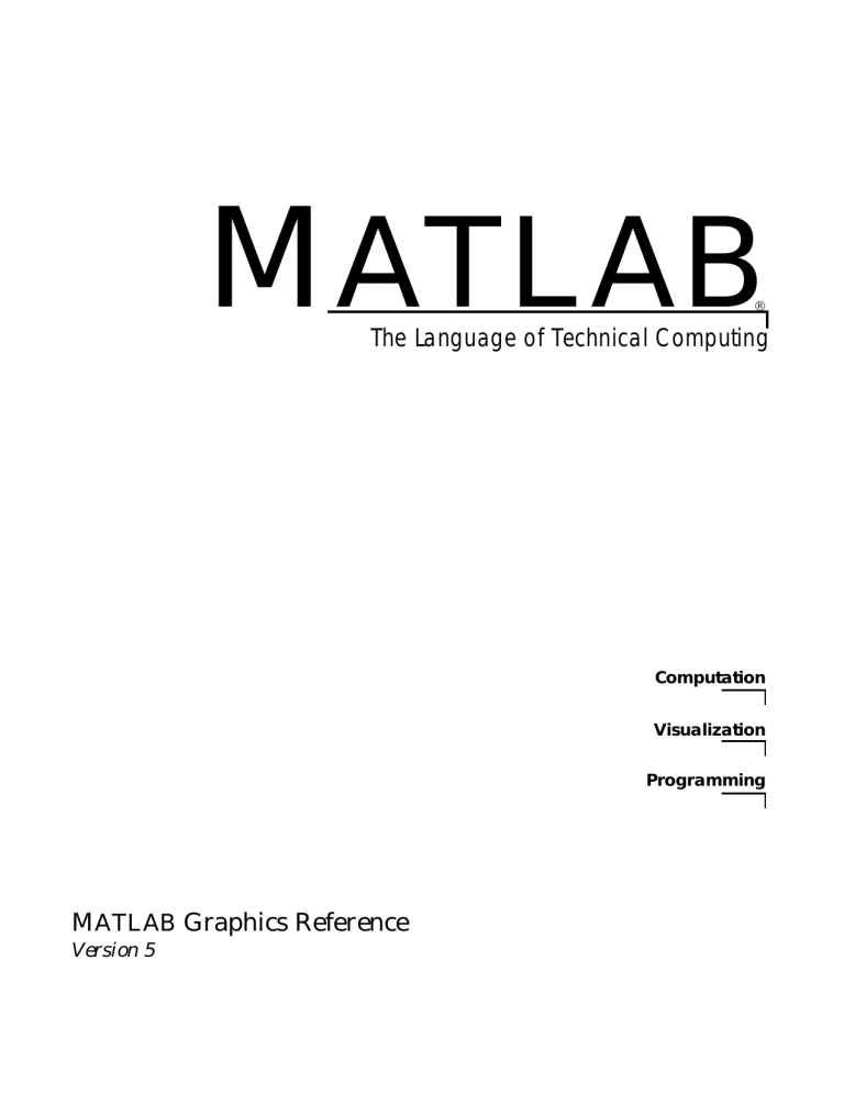 The Language of Technical Computing MATLAB Graphics Reference The Language of Technical Computing MATLAB Graphics Reference