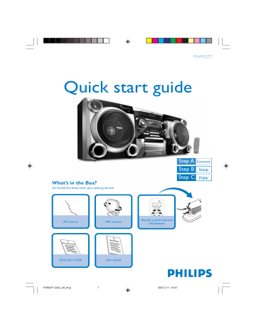 Philips FWM377/05 Quick start guide Philips FWM377/05 Quick start guide