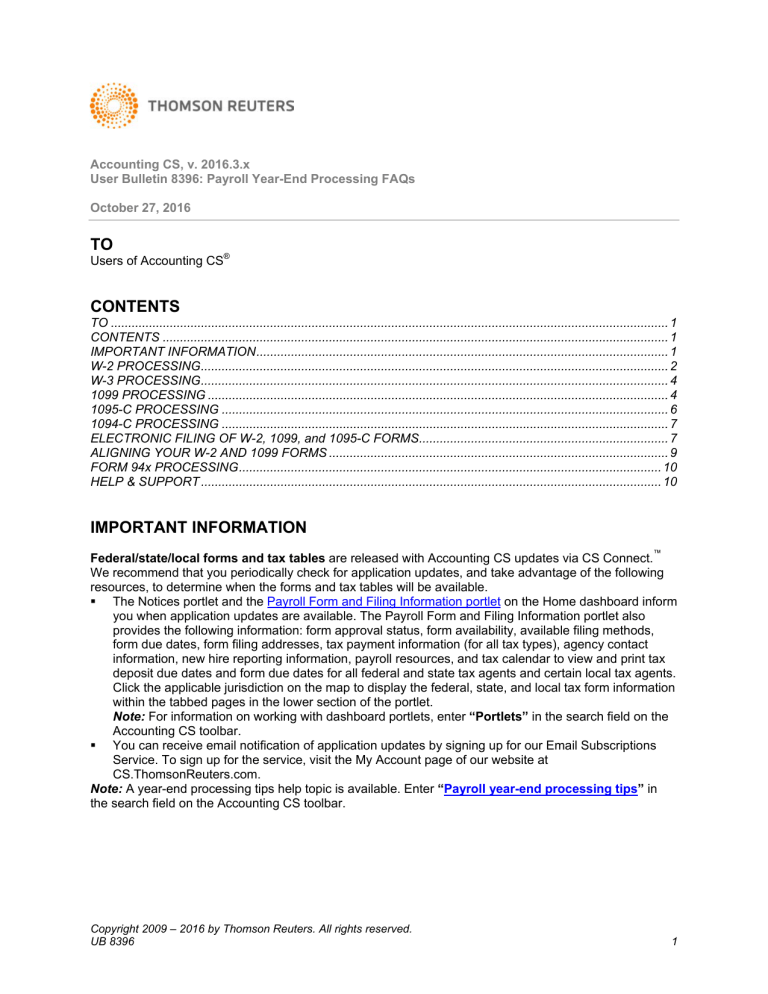 UB 8396 Accounting CS, Payroll Year UB 8396 Accounting CS, Payroll Year