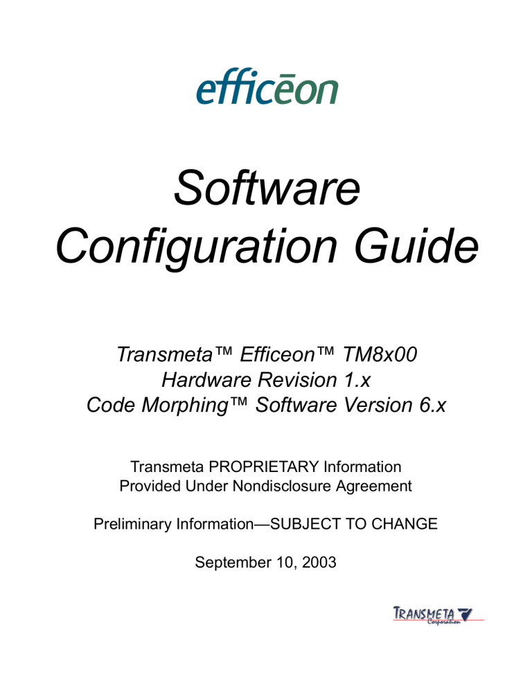 Software Configuration Guide Software Configuration Guide