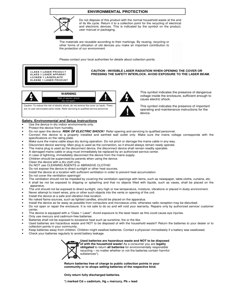 ENVIRONMENTAL PROTECTION ENVIRONMENTAL PROTECTION
