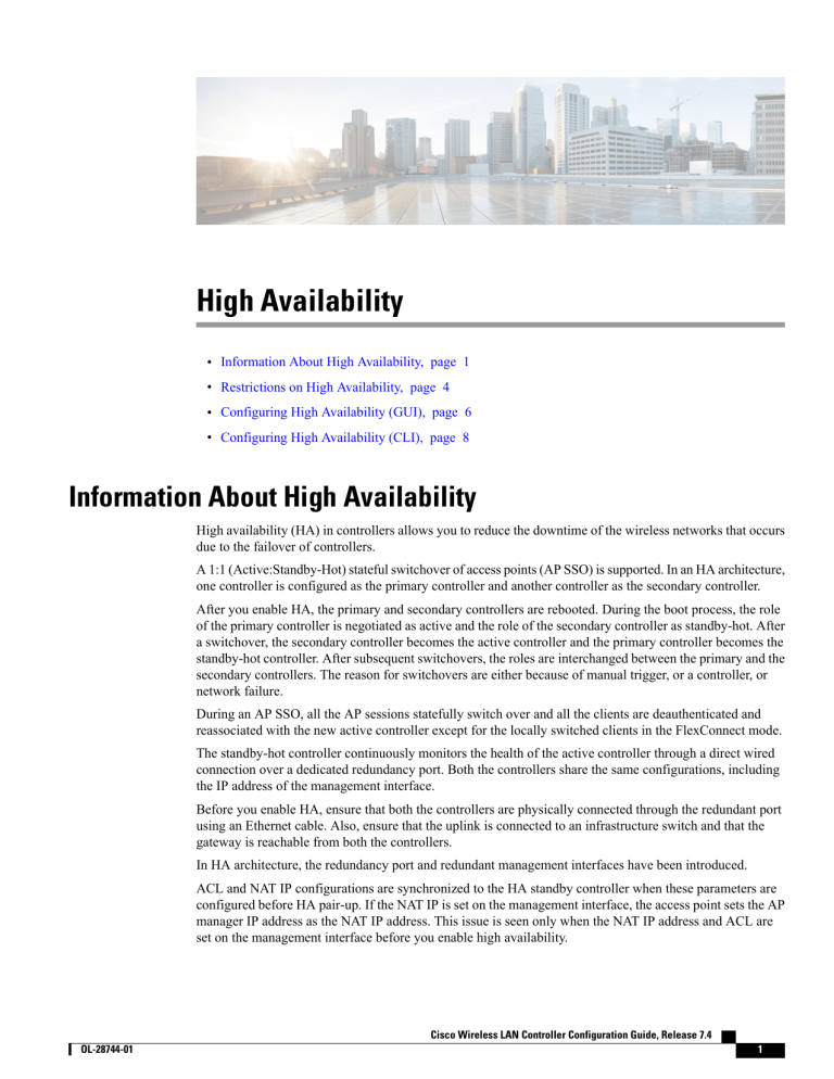 High Availability High Availability