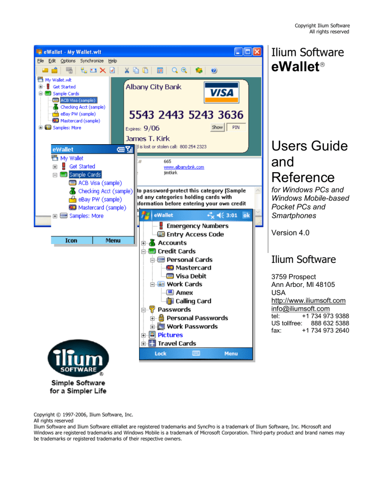 eWallet® Users Guide and Reference eWallet® Users Guide and Reference