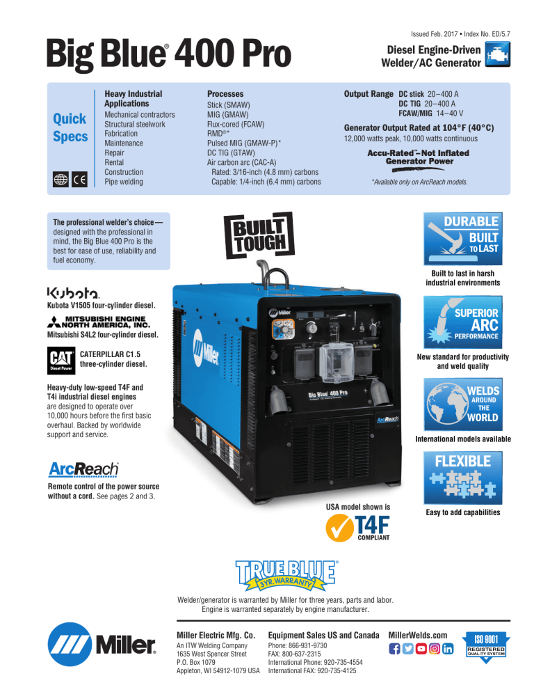 Big Blue® 400Pro - Midwest Construction Rentals Big Blue® 400Pro - Midwest Construction Rentals