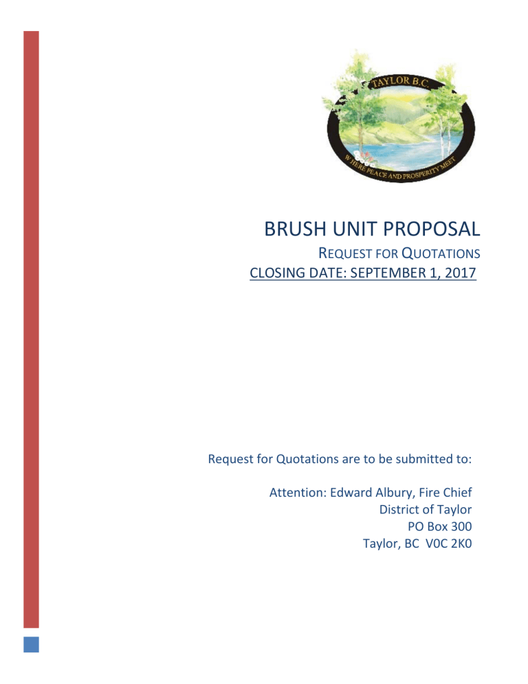 brush unit proposal - District of Taylor brush unit proposal - District of Taylor