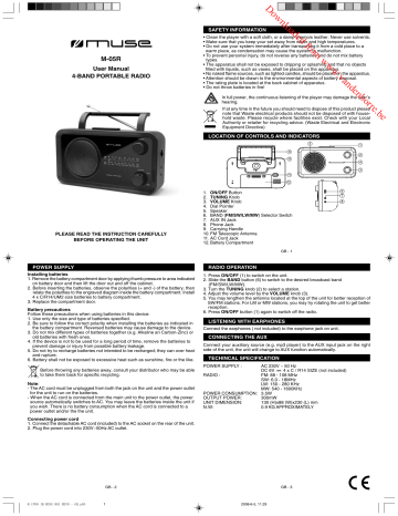 R-1700 IB MUSE 001 REV0 - GB.p65 R-1700 IB MUSE 001 REV0 - GB.p65