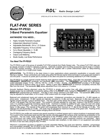 FP-PEQ3 Data Sheet FP-PEQ3 Data Sheet
