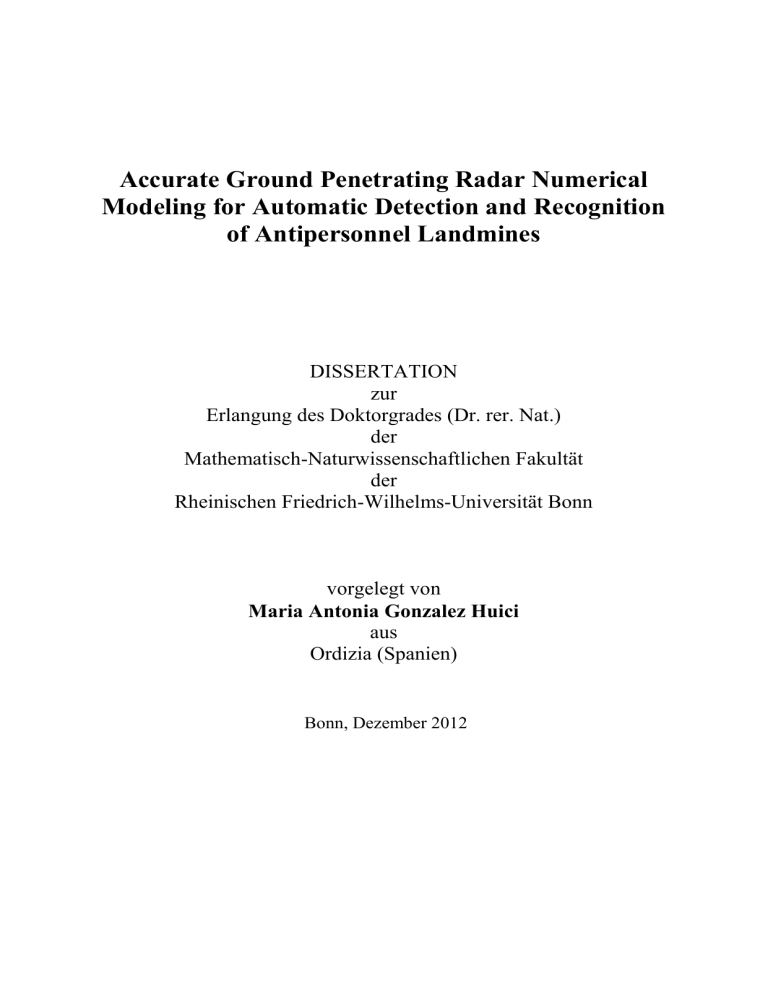 Accurate Ground Penetrating Radar Numerical Accurate Ground Penetrating Radar Numerical