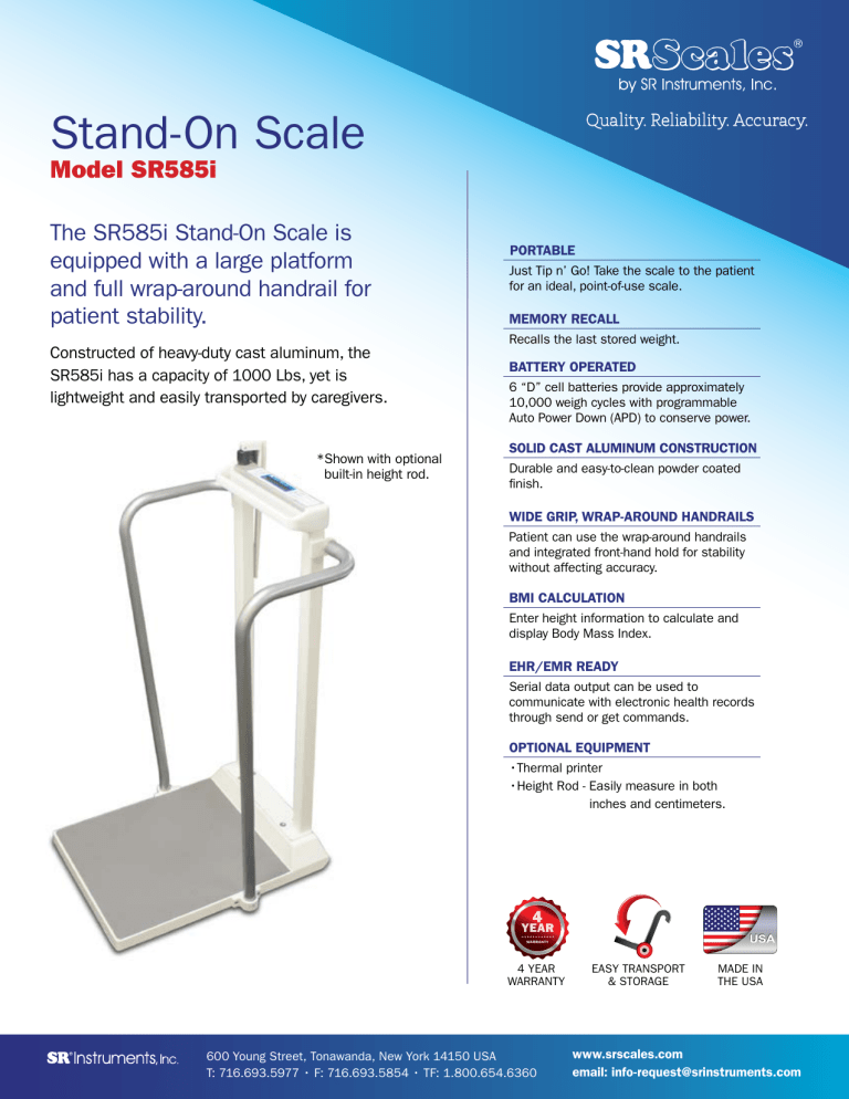 Stand-On Scale - SR Instruments Stand-On Scale - SR Instruments