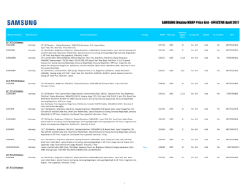 SAMSUNG Display MSRP Price List - EFFECTIVE SAMSUNG Display MSRP Price List - EFFECTIVE