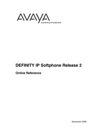 DEFINITY IP Softphone Release 2 | Manualzz DEFINITY IP Softphone Release 2 | Manualzz
