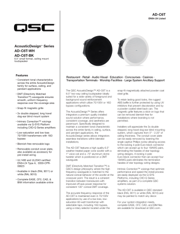 Qsc Ad C T Spec Sheet Manualzz