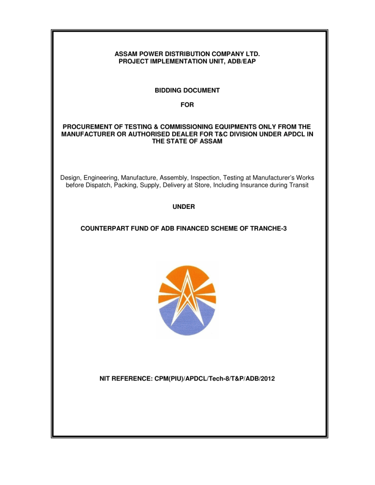 assam power distribution company ltd. project implementation unit assam power distribution company ltd. project implementation unit