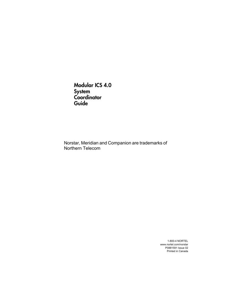 Modular ICS 4.0 System Coordinator Guide Modular ICS 4.0 System Coordinator Guide