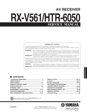 av receiver rx-v561/htr-6050 av receiver rx-v561/htr-6050