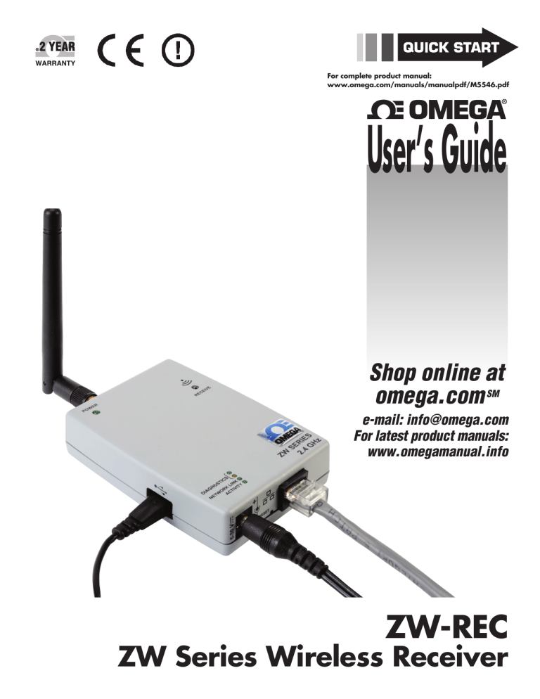 iSeries ZW-REC - OMEGA Engineering iSeries ZW-REC - OMEGA Engineering