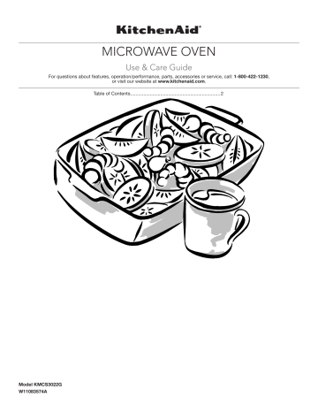 KitchenAid KMCS3022GSS 2.2-cu ft 1200 Countertop Microwave Use and care guide | Manualzz KitchenAid KMCS3022GSS 2.2-cu ft 1200 Countertop Microwave Use and care guide | Manualzz
