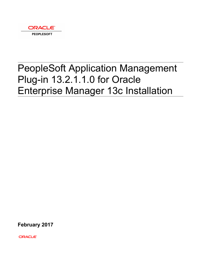 PeopleSoft Application Management Plug PeopleSoft Application Management Plug