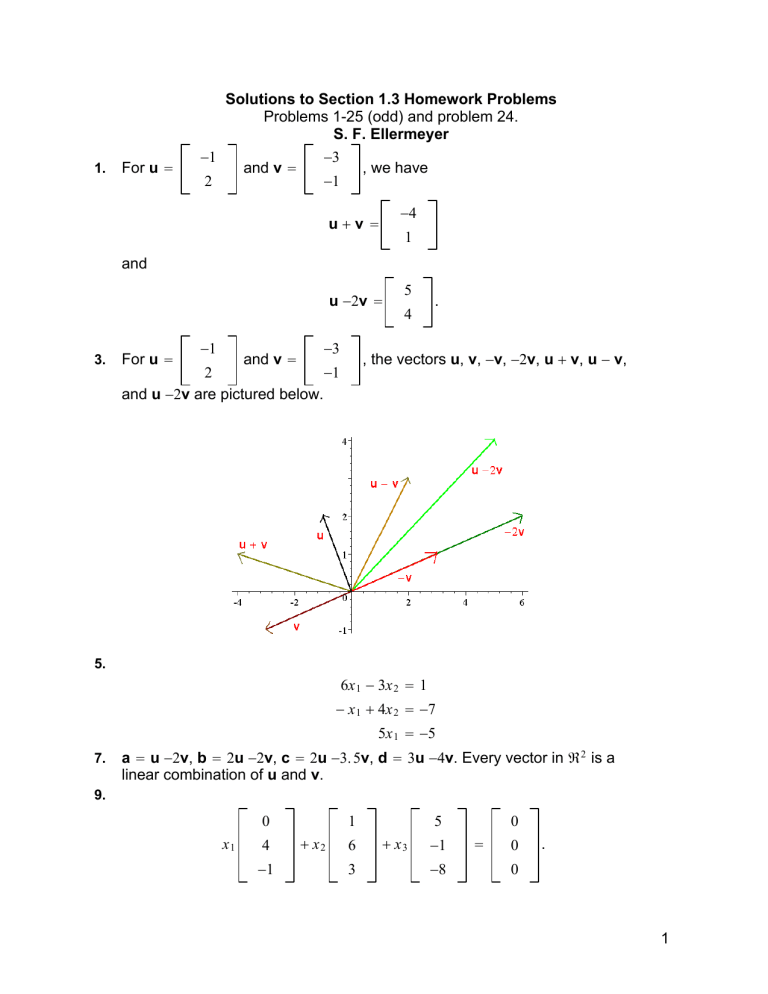 Solutions to Section 1.3 Homework Problems Solutions to Section 1.3 Homework Problems