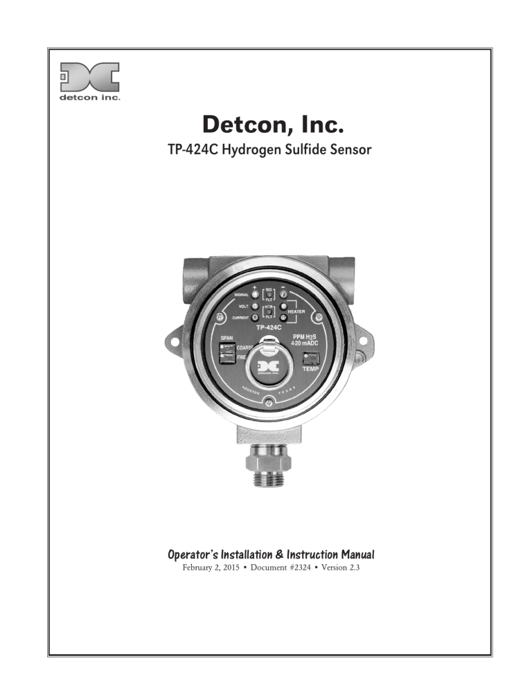 TP-424C Solid State MOS H2S Manual TP-424C Solid State MOS H2S Manual