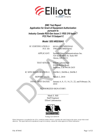 FCC DTS - LairdTech FCC DTS - LairdTech