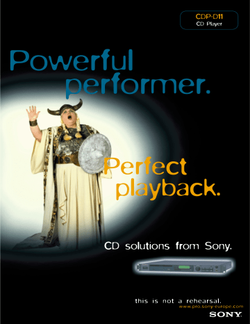 CD solutions from Sony. CD solutions from Sony.