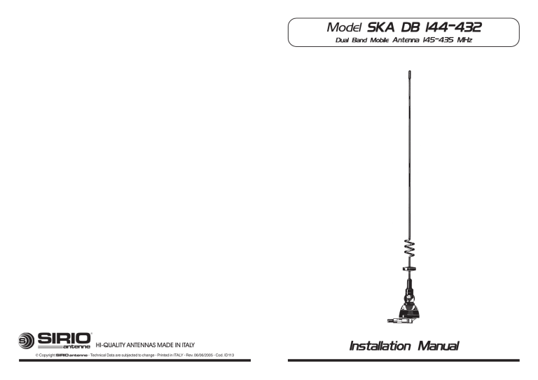 Model SKA DB 144-432 SKA DB 144 Model SKA DB 144-432 SKA DB 144