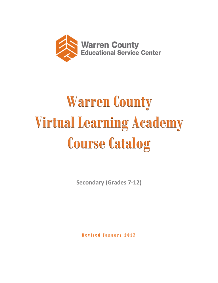 VLA Course Catalog - Warren County ESC VLA Course Catalog - Warren County ESC