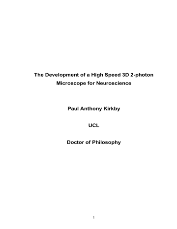 The development of a high speed 3D 2-photon The development of a high speed 3D 2-photon