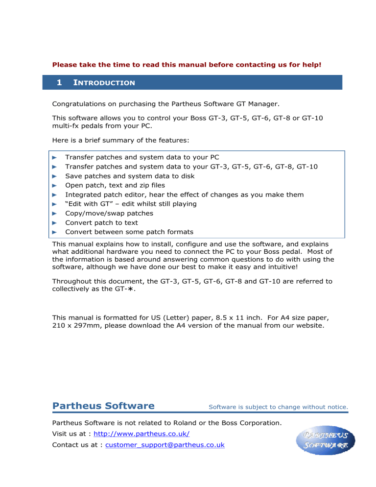 GT Manager quick start guide GT Manager quick start guide