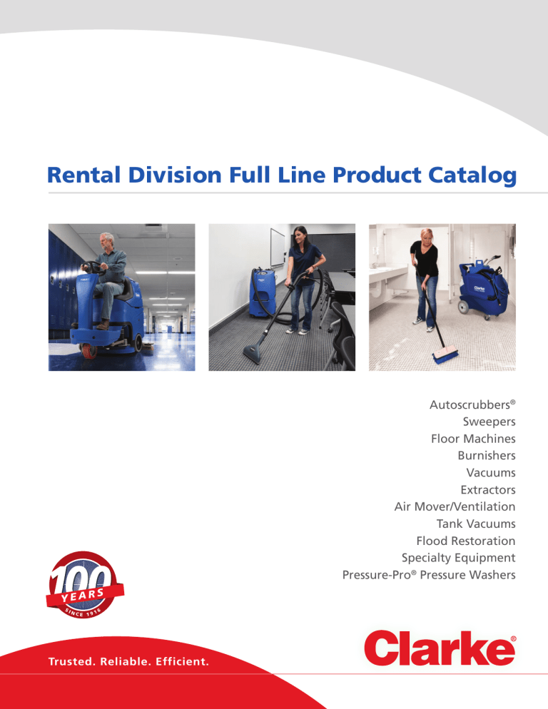 Rental Division Full Line Product Catalog Rental Division Full Line Product Catalog