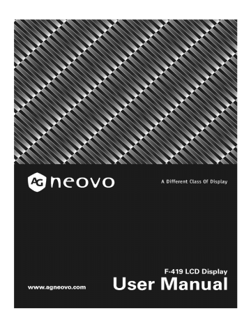 AG Neovo F-419 User manual | Manualzz