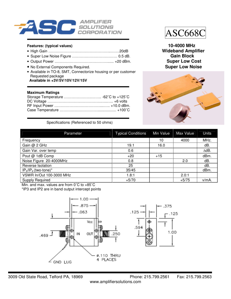 ASC668C - Amplifier Solutions ASC668C - Amplifier Solutions