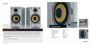 Specifications Tangent HTD-100 Specifications Tangent HTD-100