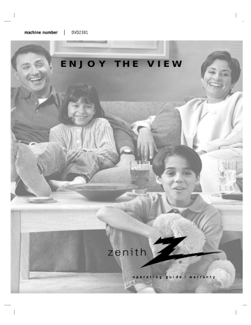 Zenith DVD2381 Operating Manual | Manualzz Zenith DVD2381 Operating Manual | Manualzz