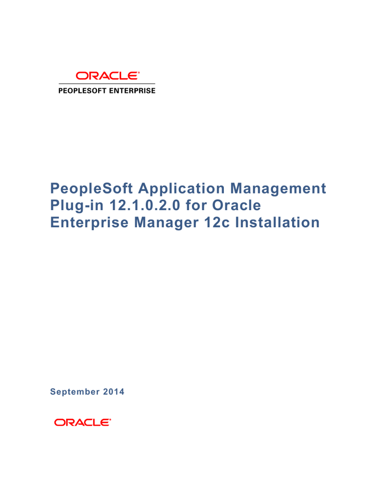 PeopleSoft Application Management Plug PeopleSoft Application Management Plug