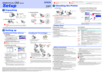 Epson Stylus C42 series Owner Manual | Manualzz