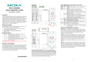 Moxa Technologies NPORT IA5250A Quick Installation Manual Manualzz