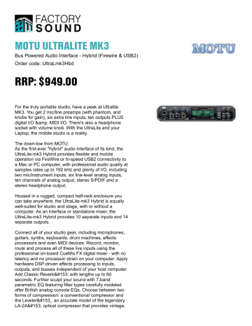 RRP: $949.00 - Factory Sound RRP: $949.00 - Factory Sound