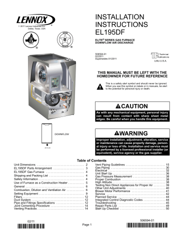 Lennox EL195 Gas Furnace Installation Manual Manualzz