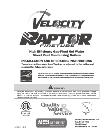 Crown Boiler Raptor Product manual | Manualzz