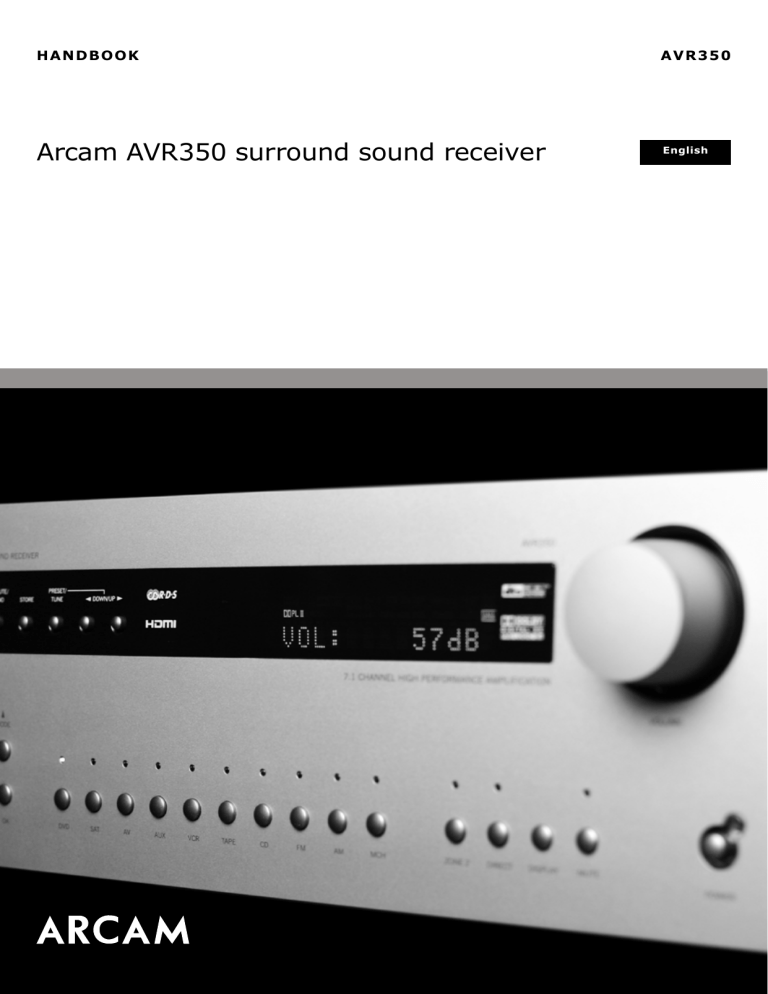 Arcam AVR350 surround sound receiver Arcam AVR350 surround sound receiver