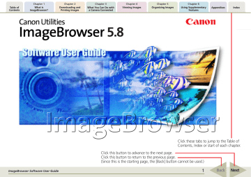 ImageBrowser Software User Guide ImageBrowser Software User Guide