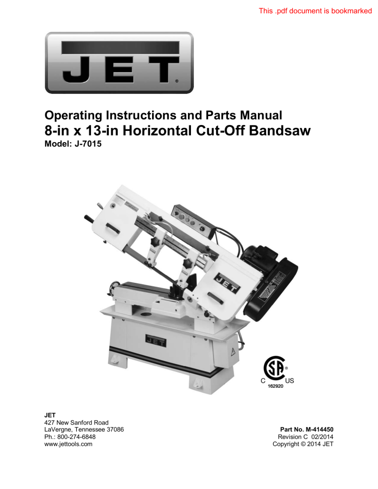 8-in x 13-in Horizontal Cut-Off Bandsaw 8-in x 13-in Horizontal Cut-Off Bandsaw